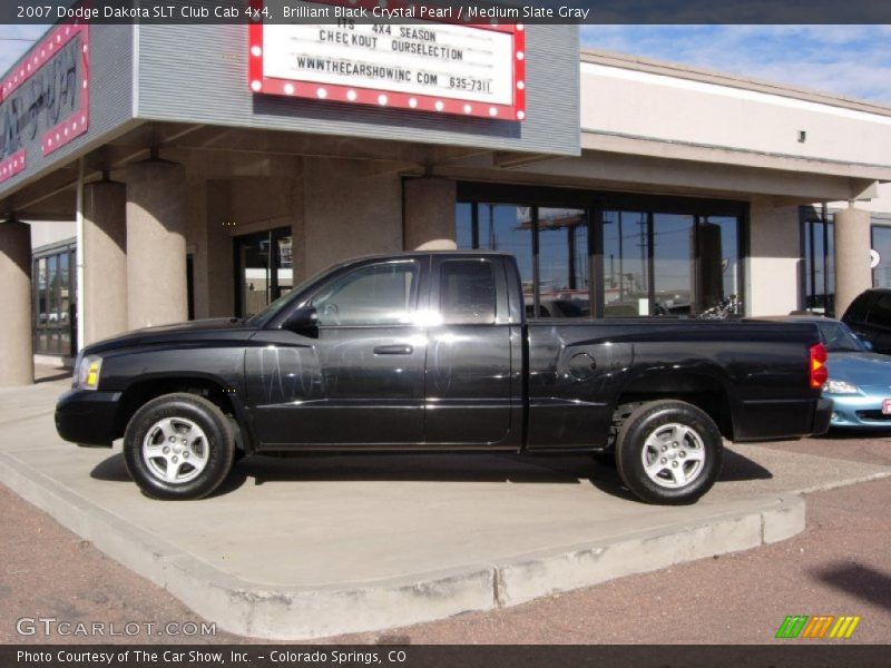 Brilliant Black Crystal Pearl / Medium Slate Gray 2007 Dodge Dakota SLT Club Cab 4x4