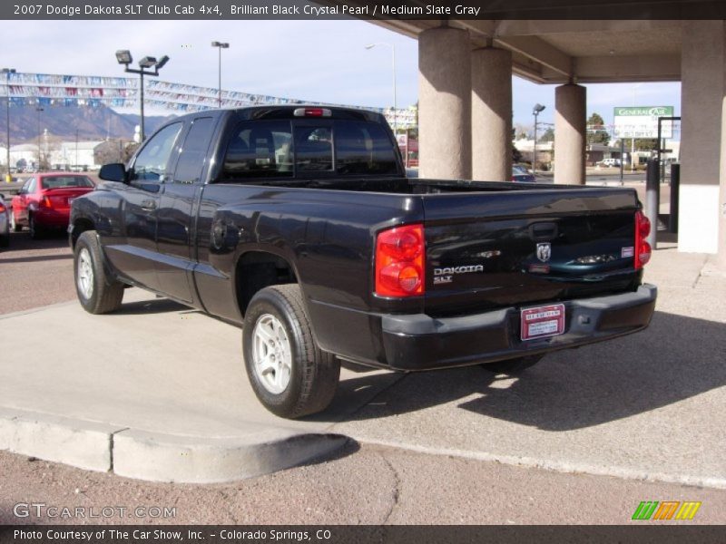 Brilliant Black Crystal Pearl / Medium Slate Gray 2007 Dodge Dakota SLT Club Cab 4x4