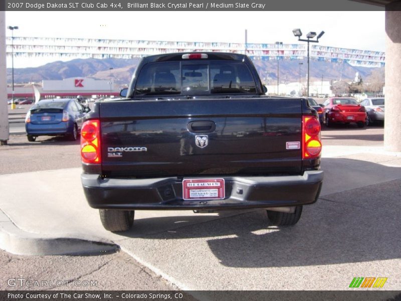 Brilliant Black Crystal Pearl / Medium Slate Gray 2007 Dodge Dakota SLT Club Cab 4x4