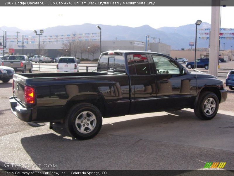 Brilliant Black Crystal Pearl / Medium Slate Gray 2007 Dodge Dakota SLT Club Cab 4x4