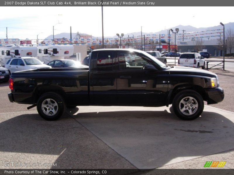 Brilliant Black Crystal Pearl / Medium Slate Gray 2007 Dodge Dakota SLT Club Cab 4x4