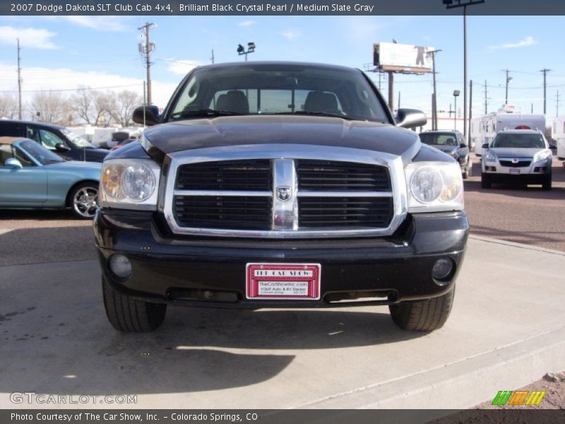 Brilliant Black Crystal Pearl / Medium Slate Gray 2007 Dodge Dakota SLT Club Cab 4x4