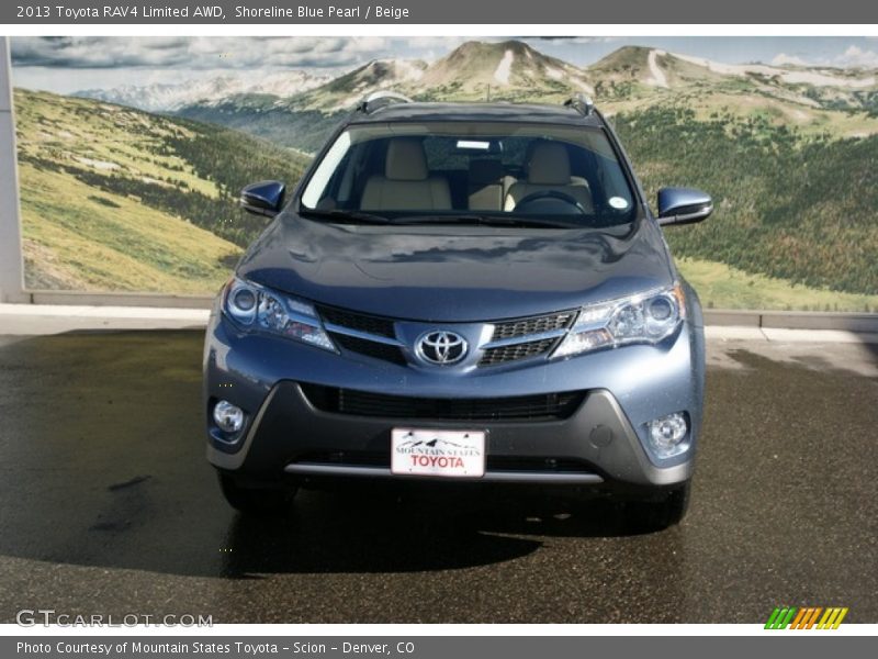 Shoreline Blue Pearl / Beige 2013 Toyota RAV4 Limited AWD