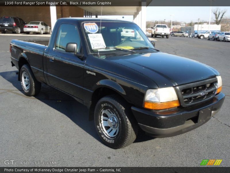 Black / Medium Graphite 1998 Ford Ranger Sport Regular Cab