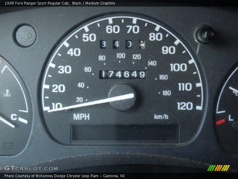 Black / Medium Graphite 1998 Ford Ranger Sport Regular Cab