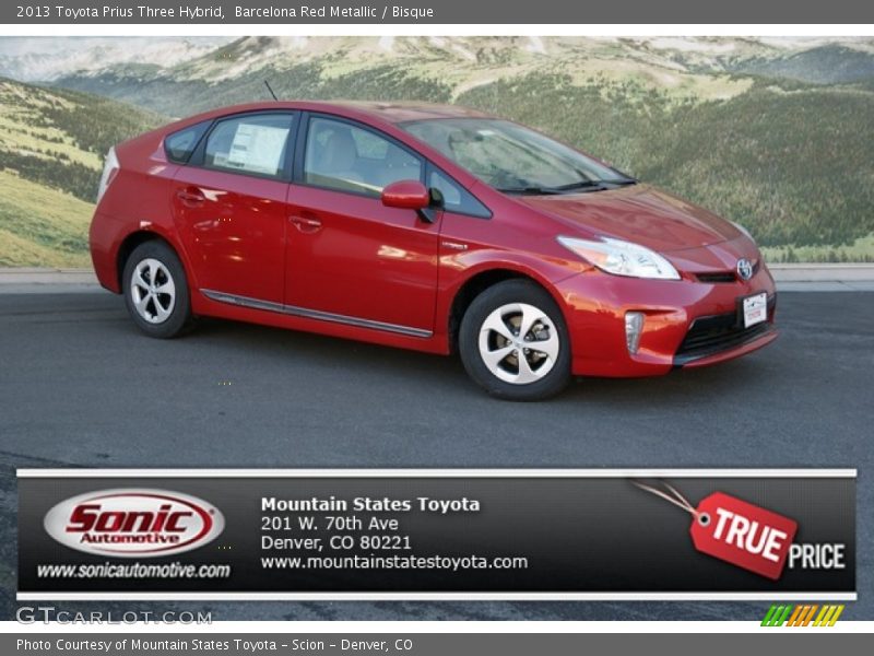 Barcelona Red Metallic / Bisque 2013 Toyota Prius Three Hybrid