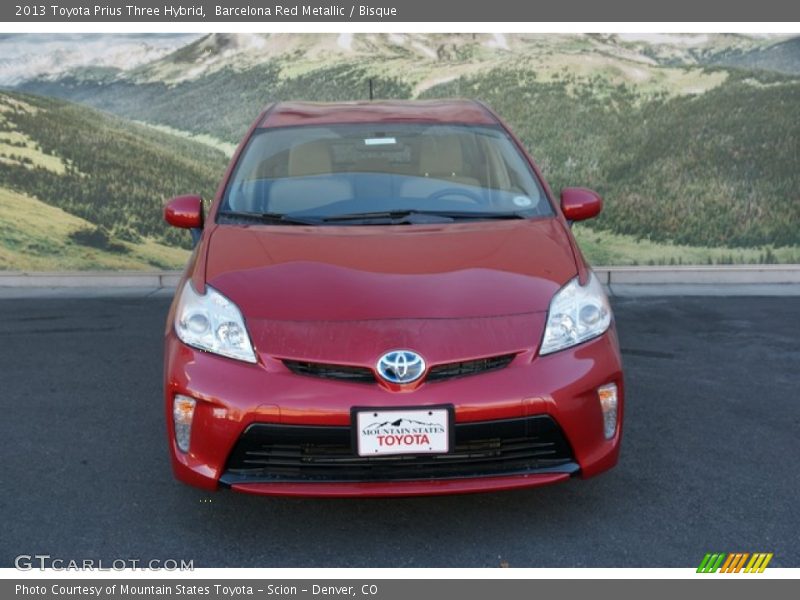 Barcelona Red Metallic / Bisque 2013 Toyota Prius Three Hybrid