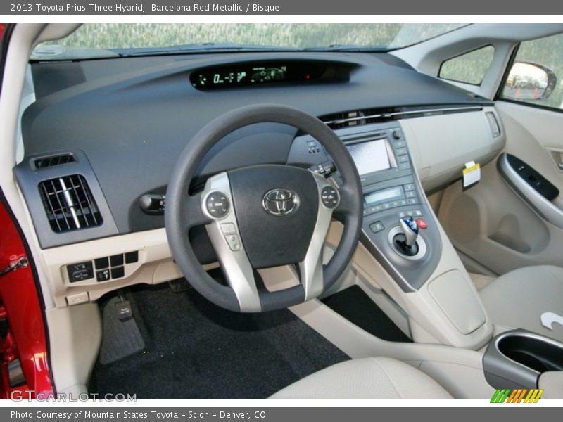 Barcelona Red Metallic / Bisque 2013 Toyota Prius Three Hybrid