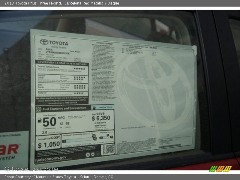 Barcelona Red Metallic / Bisque 2013 Toyota Prius Three Hybrid