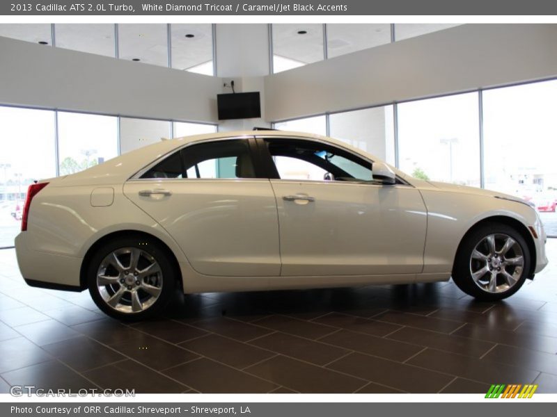 White Diamond Tricoat / Caramel/Jet Black Accents 2013 Cadillac ATS 2.0L Turbo