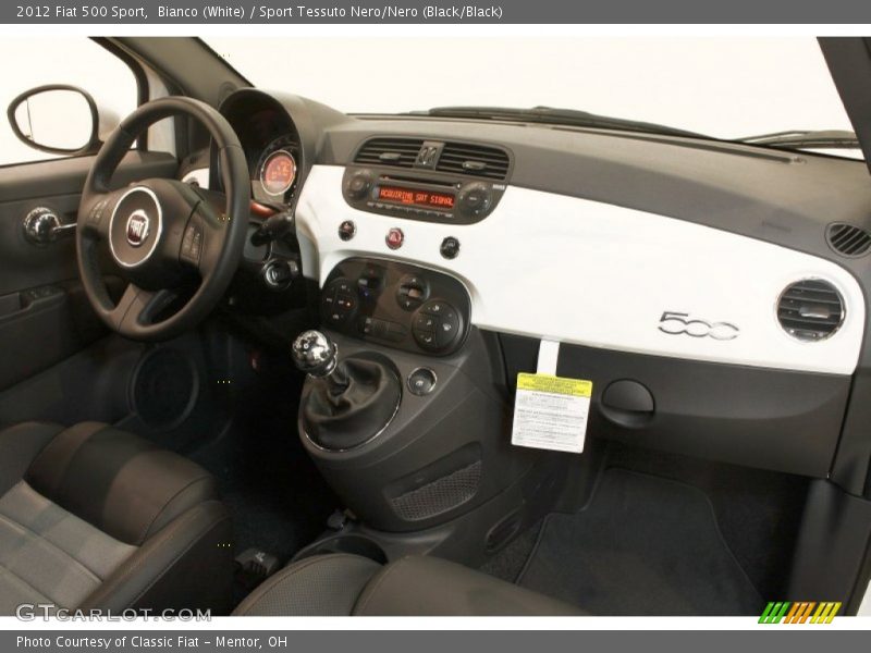 Bianco (White) / Sport Tessuto Nero/Nero (Black/Black) 2012 Fiat 500 Sport