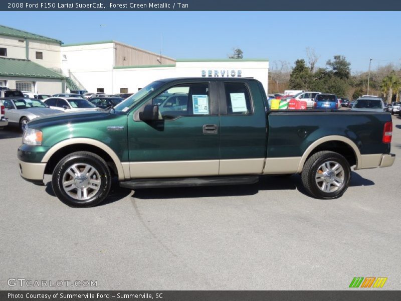 Forest Green Metallic / Tan 2008 Ford F150 Lariat SuperCab