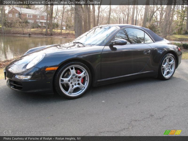Atlas Grey Metallic / Sea Blue 2006 Porsche 911 Carrera 4S Cabriolet