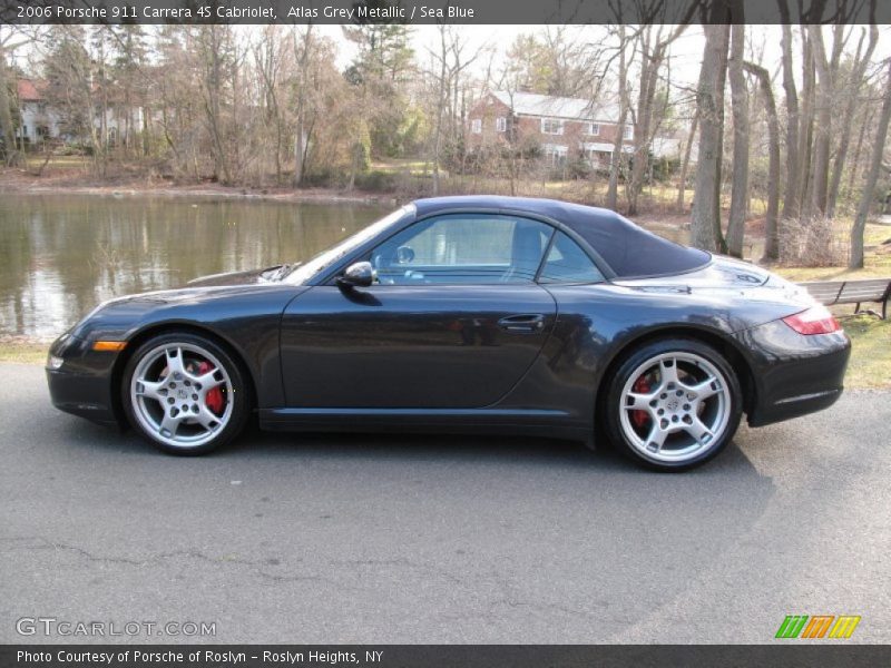 Atlas Grey Metallic / Sea Blue 2006 Porsche 911 Carrera 4S Cabriolet