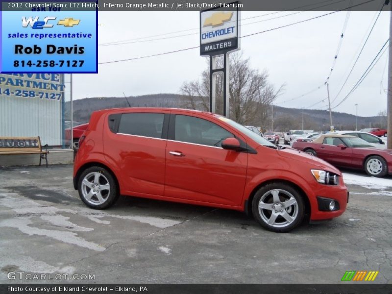 Inferno Orange Metallic / Jet Black/Dark Titanium 2012 Chevrolet Sonic LTZ Hatch