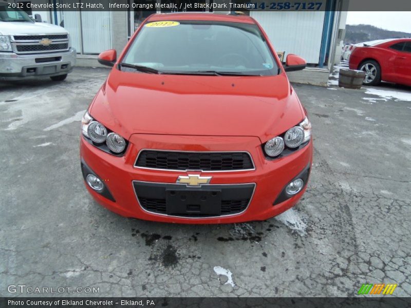 Inferno Orange Metallic / Jet Black/Dark Titanium 2012 Chevrolet Sonic LTZ Hatch