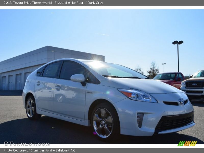 Blizzard White Pearl / Dark Gray 2013 Toyota Prius Three Hybrid