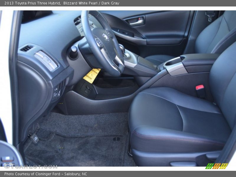 Blizzard White Pearl / Dark Gray 2013 Toyota Prius Three Hybrid
