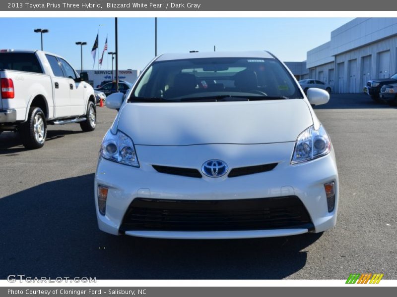 Blizzard White Pearl / Dark Gray 2013 Toyota Prius Three Hybrid