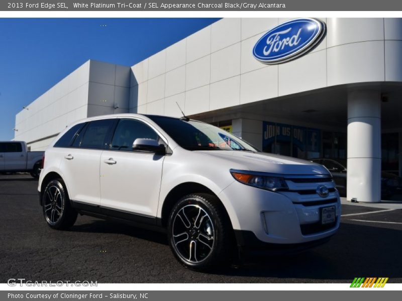 White Platinum Tri-Coat / SEL Appearance Charcoal Black/Gray Alcantara 2013 Ford Edge SEL