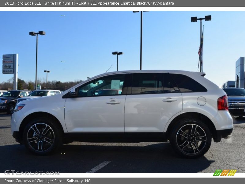 White Platinum Tri-Coat / SEL Appearance Charcoal Black/Gray Alcantara 2013 Ford Edge SEL