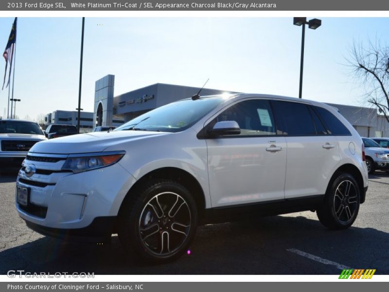 White Platinum Tri-Coat / SEL Appearance Charcoal Black/Gray Alcantara 2013 Ford Edge SEL