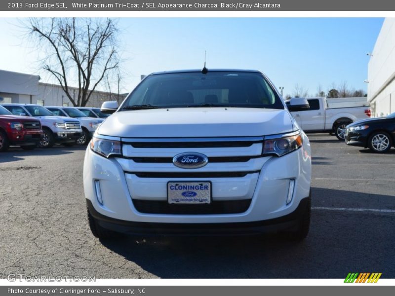 White Platinum Tri-Coat / SEL Appearance Charcoal Black/Gray Alcantara 2013 Ford Edge SEL