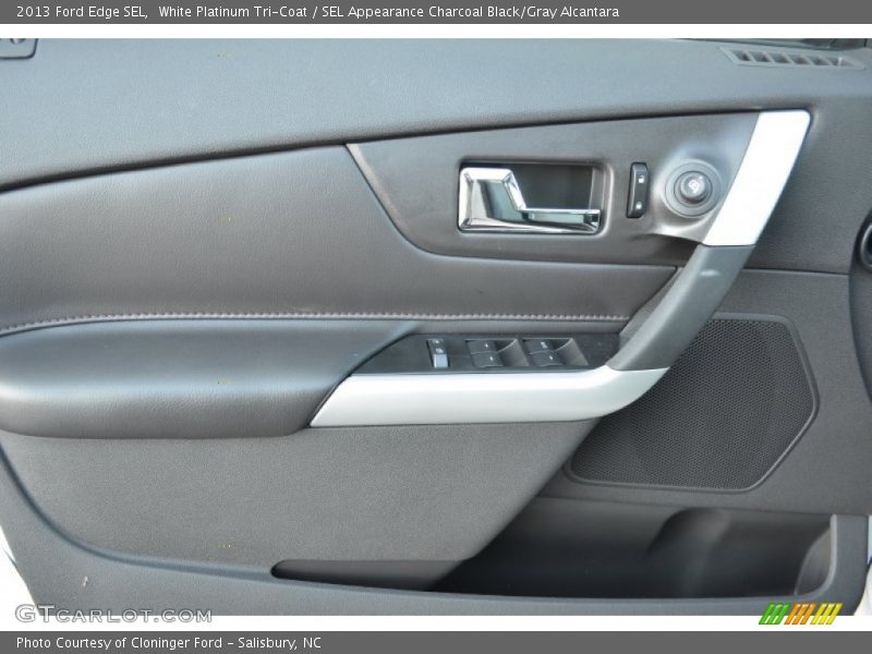 White Platinum Tri-Coat / SEL Appearance Charcoal Black/Gray Alcantara 2013 Ford Edge SEL