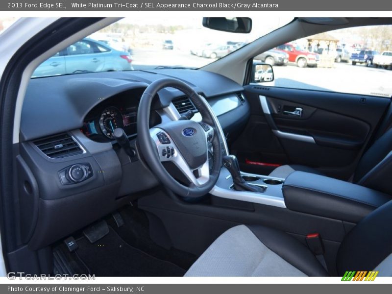 White Platinum Tri-Coat / SEL Appearance Charcoal Black/Gray Alcantara 2013 Ford Edge SEL