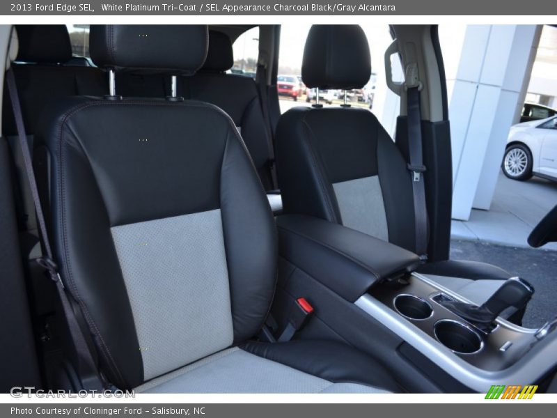 White Platinum Tri-Coat / SEL Appearance Charcoal Black/Gray Alcantara 2013 Ford Edge SEL