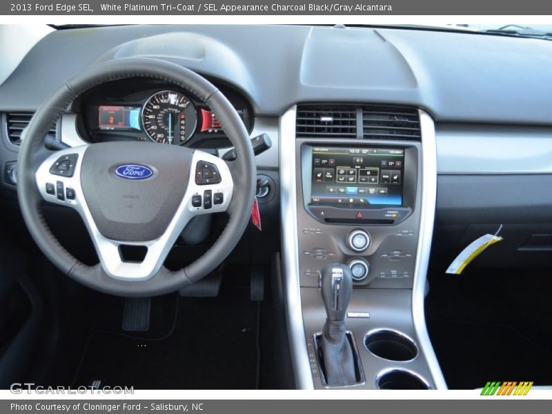 White Platinum Tri-Coat / SEL Appearance Charcoal Black/Gray Alcantara 2013 Ford Edge SEL