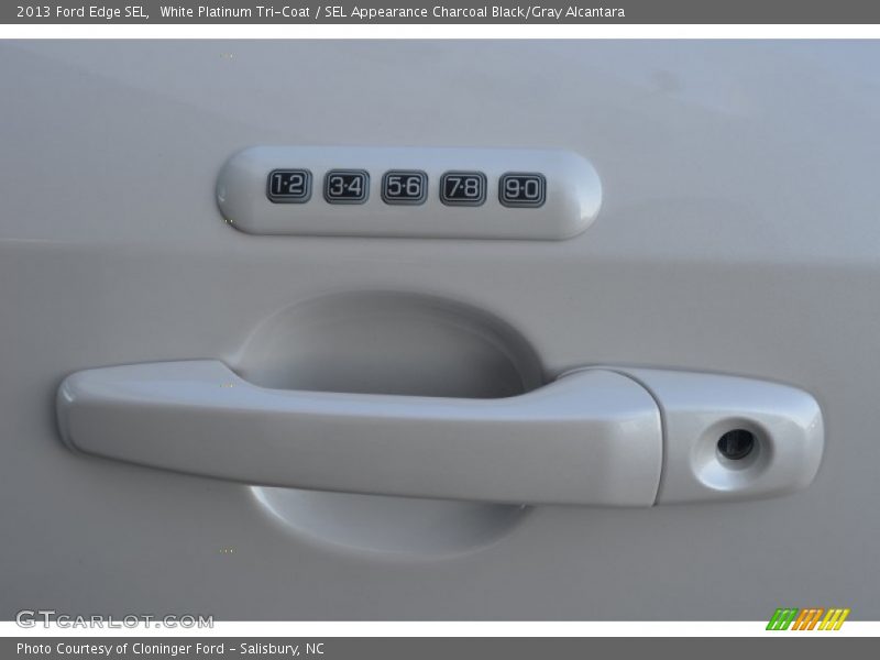 White Platinum Tri-Coat / SEL Appearance Charcoal Black/Gray Alcantara 2013 Ford Edge SEL