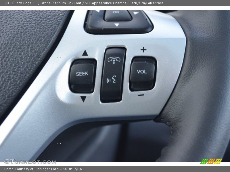 White Platinum Tri-Coat / SEL Appearance Charcoal Black/Gray Alcantara 2013 Ford Edge SEL