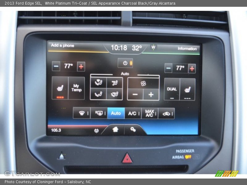 White Platinum Tri-Coat / SEL Appearance Charcoal Black/Gray Alcantara 2013 Ford Edge SEL