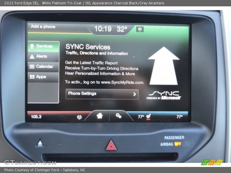 White Platinum Tri-Coat / SEL Appearance Charcoal Black/Gray Alcantara 2013 Ford Edge SEL