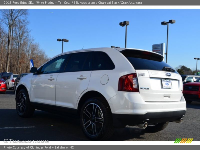 White Platinum Tri-Coat / SEL Appearance Charcoal Black/Gray Alcantara 2013 Ford Edge SEL