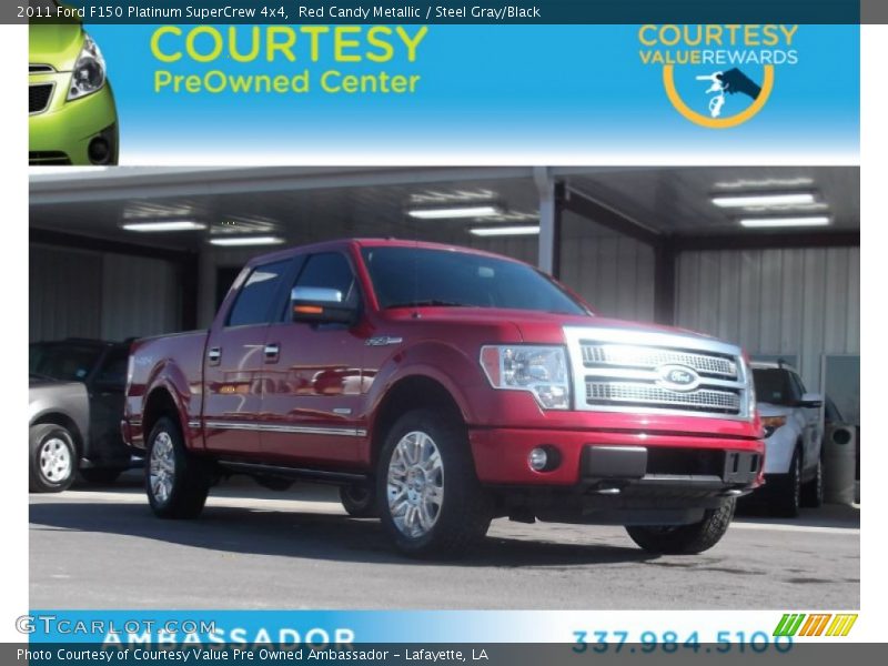 Red Candy Metallic / Steel Gray/Black 2011 Ford F150 Platinum SuperCrew 4x4