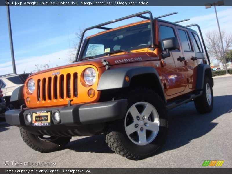 Mango Tango Pearl / Black/Dark Saddle 2011 Jeep Wrangler Unlimited Rubicon 4x4