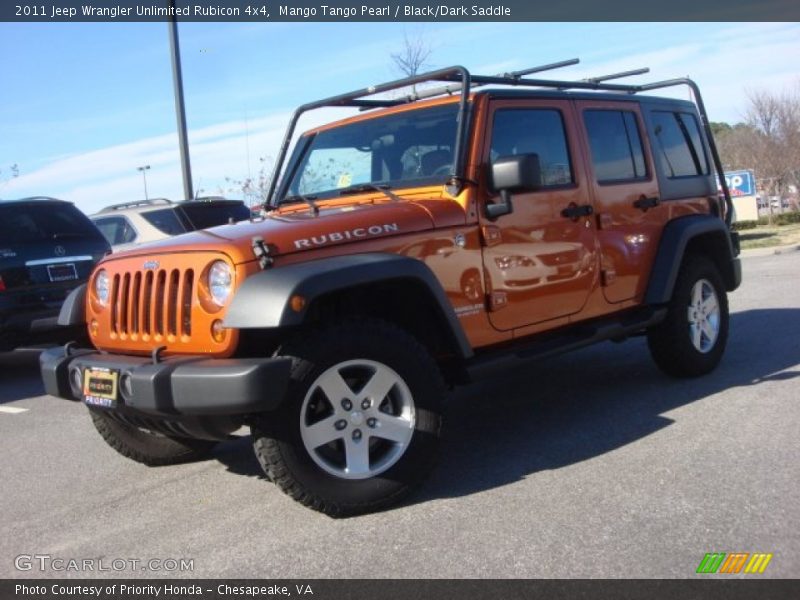 Mango Tango Pearl / Black/Dark Saddle 2011 Jeep Wrangler Unlimited Rubicon 4x4