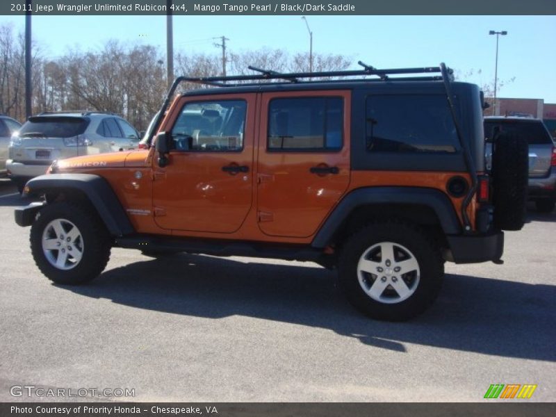Mango Tango Pearl / Black/Dark Saddle 2011 Jeep Wrangler Unlimited Rubicon 4x4