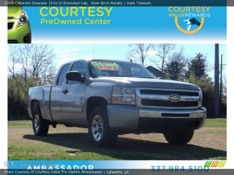 Silver Birch Metallic / Dark Titanium 2009 Chevrolet Silverado 1500 LS Extended Cab