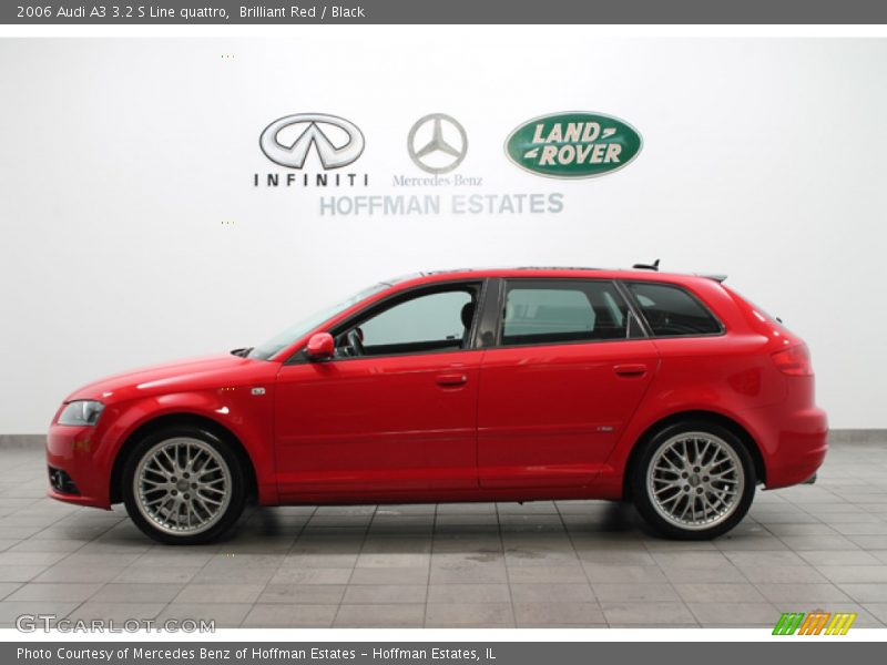 Brilliant Red / Black 2006 Audi A3 3.2 S Line quattro