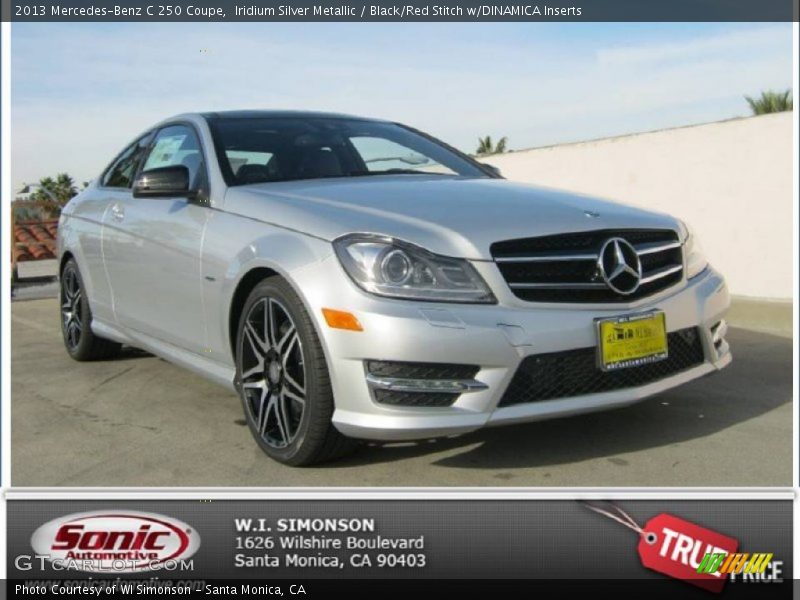 Iridium Silver Metallic / Black/Red Stitch w/DINAMICA Inserts 2013 Mercedes-Benz C 250 Coupe
