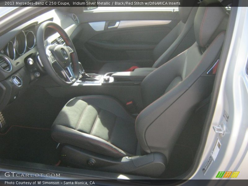 Iridium Silver Metallic / Black/Red Stitch w/DINAMICA Inserts 2013 Mercedes-Benz C 250 Coupe