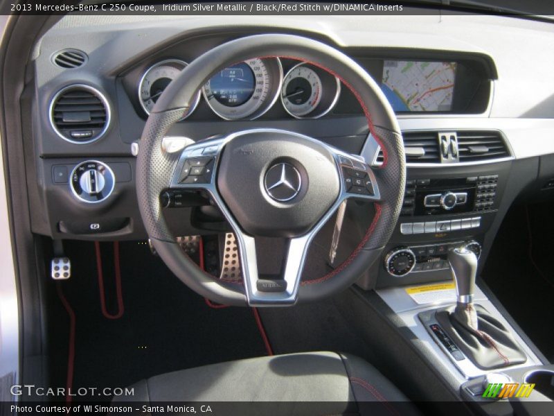 Iridium Silver Metallic / Black/Red Stitch w/DINAMICA Inserts 2013 Mercedes-Benz C 250 Coupe