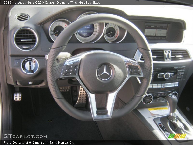 Diamond White Metallic / Black 2013 Mercedes-Benz C 250 Coupe