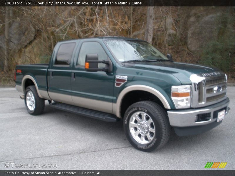 Forest Green Metallic / Camel 2008 Ford F250 Super Duty Lariat Crew Cab 4x4