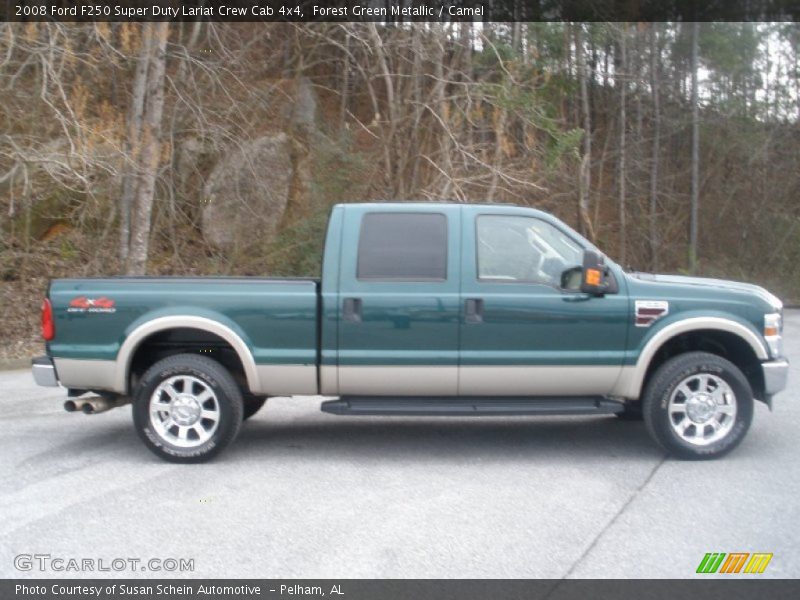 Forest Green Metallic / Camel 2008 Ford F250 Super Duty Lariat Crew Cab 4x4