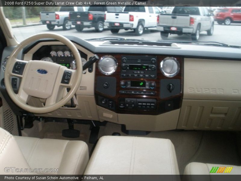 Forest Green Metallic / Camel 2008 Ford F250 Super Duty Lariat Crew Cab 4x4