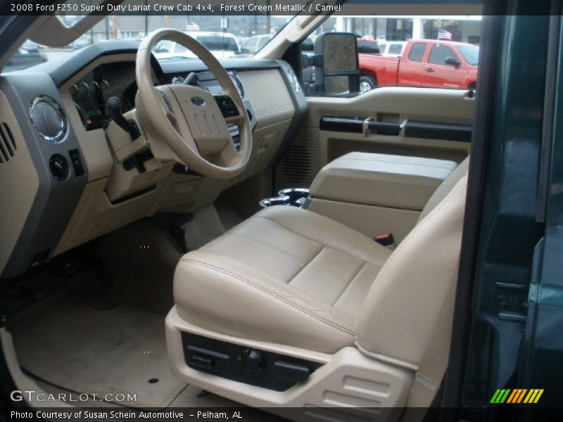 Forest Green Metallic / Camel 2008 Ford F250 Super Duty Lariat Crew Cab 4x4
